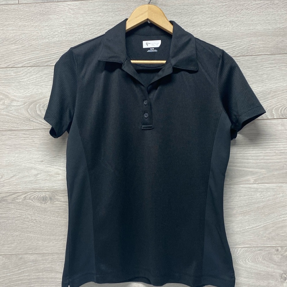 Greg Norman Ladies Black Golf Polo